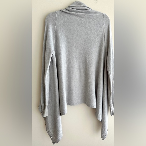 Vila Milano Grey Open Front Metallic Studded Cardigan, Grey, Size Small - Picture 15 of 16